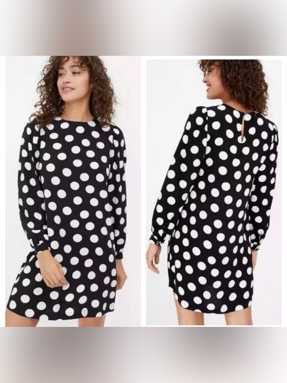 LOFT Black and White Polka Dot dress